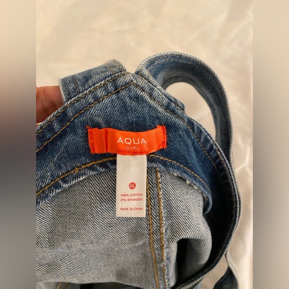 Aqua Girl Kids Denim Distressed Jumper Size XL NWT - Picture 3 of 4